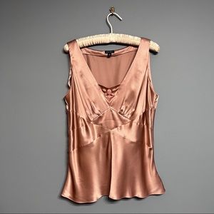 Nine West Blush Pink Satin Beaded Camisole Blouse